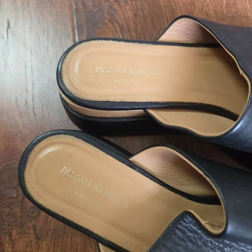Paloma Barcelo Platform Leather Slides